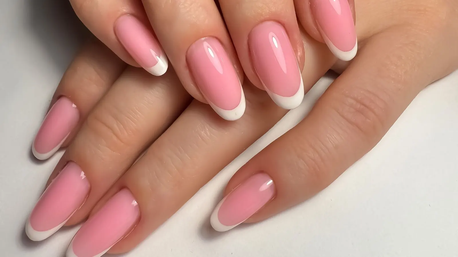 Acrylic French nails by Tustin nail technician