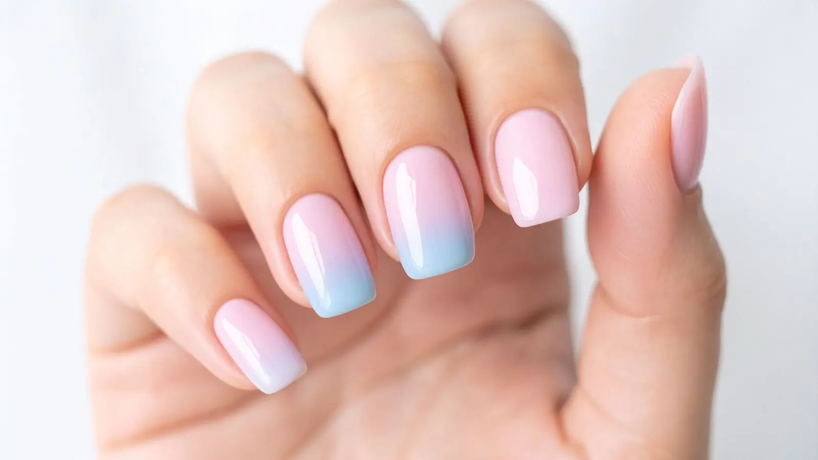 Pink and aqua ombre nails in Tustin CA